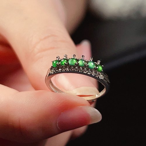 瓔珞珠寶盒 E.L.Jewelry Box 冰種陽綠翡翠蛋面設計款戒指 925純銀 | 天然緬甸A貨翡翠 | 送禮