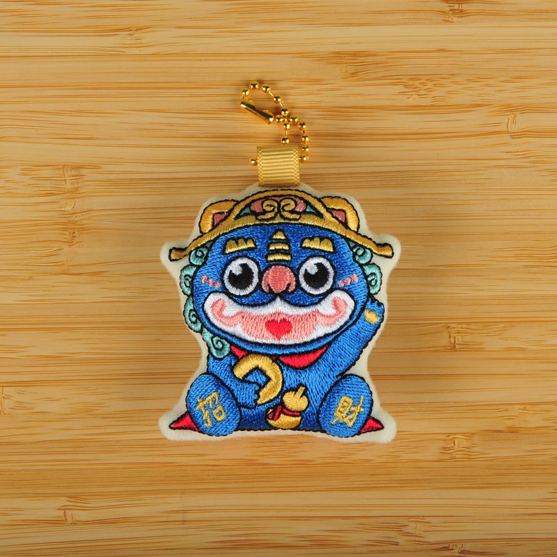 招財風獅爺 / 刺繡掛飾 / 金門 開運 文創商品　限量商品 - 吊飾/掛飾 - 棉．麻 