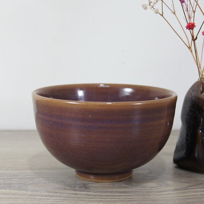 Starry purple bowl, rice bowl, tea bowl - capacity about 350ml - ถ้วยชาม - ดินเผา สีม่วง