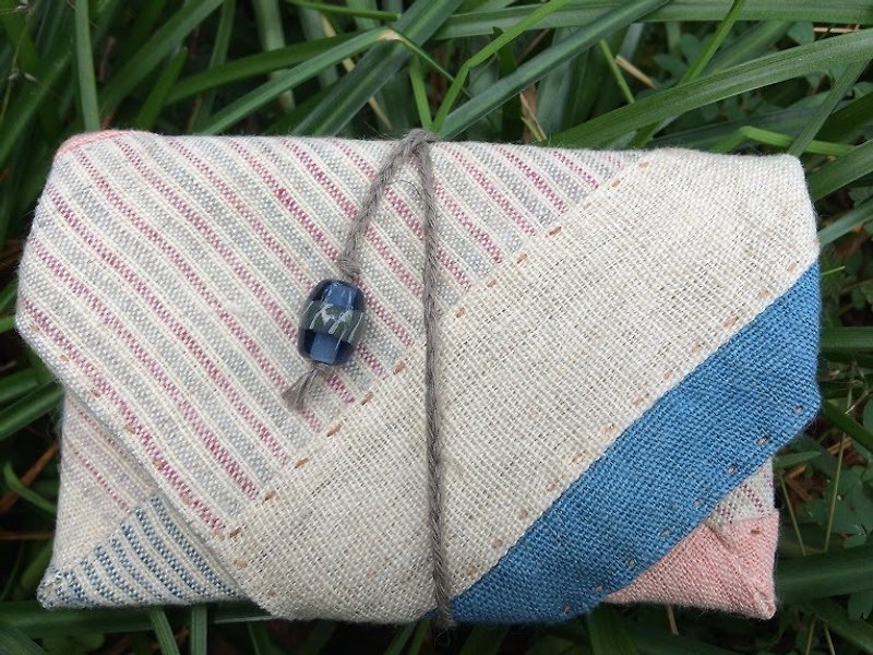 Hand-woven hemp string wallet P7 - กระเป๋าสตางค์ - ผ้าฝ้าย/ผ้าลินิน 