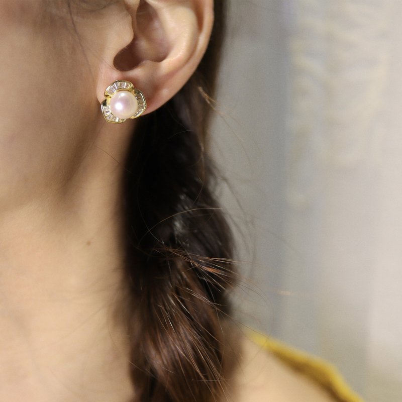 【落葉】淡水珍珠耳環 | 思念之珠 - 耳環/耳夾/耳骨夾 - 珍珠 