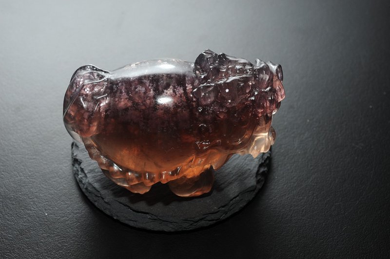 彩雲母螢石龍龜 開運/招財/防小人 - 擺飾/家飾品 - 寶石 