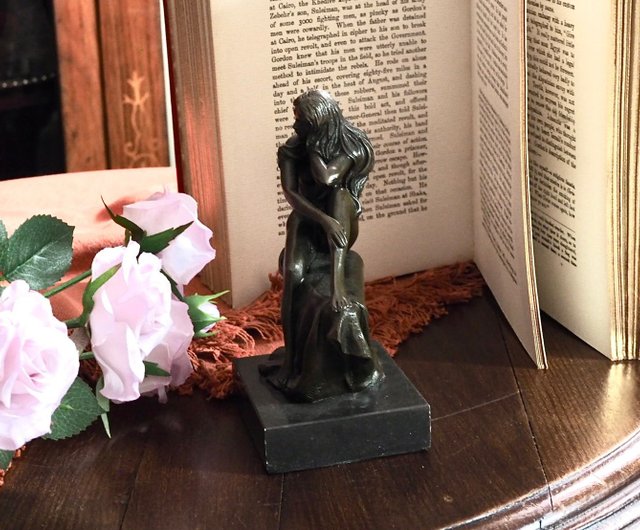 フランスのアンティーク レディ ブロンズ像 - ショップ リボーン