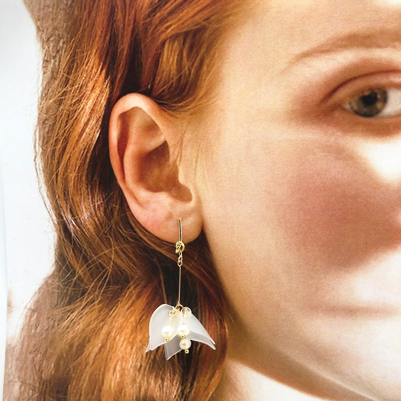 Cherry 925 Silver Earrings 【Flower Earrings】【Mothers Day Gift】【Pearls Earrings】 - Earrings & Clip-ons - Silver Gold