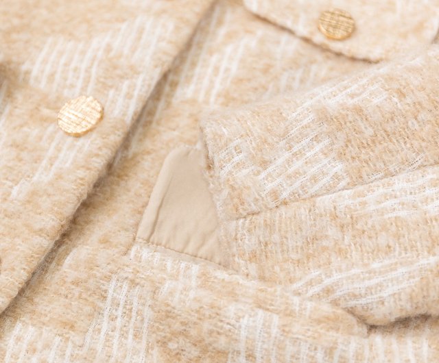 MEDUSA】Golden Button Textured Wool Chanel Jacket - Shop medusatw