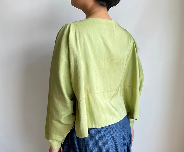 ONLY ONE | T-shaped 2way Bolero-Pullover -Silk KIMONO fabric