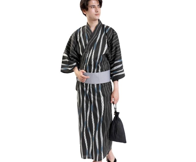 Men's cotton yukata belt 2-piece set SML size Z32-16B yukata - Shop  fuukakimono Other - Pinkoi