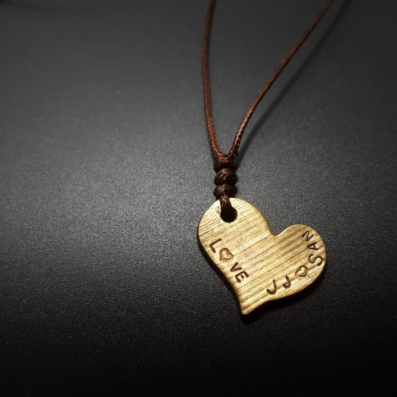 B14 Type-Pure Copper Love Necklace-Royal Craftsman Exclusive Knockout-Custom Knockout-Handmade DIY - Necklaces - Copper & Brass Gold