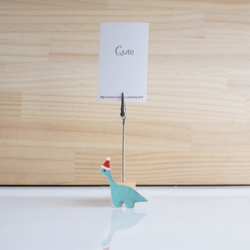 [Q-cute] Message Clip Series-Christmas Little Thunder Dragon - Card Stands - Wool Blue