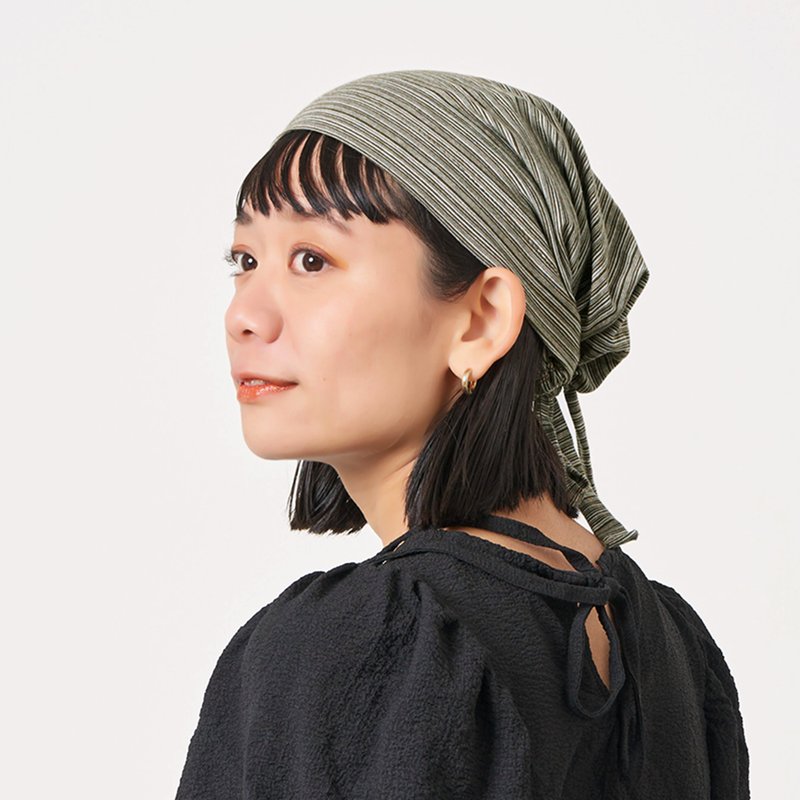 CHARM ズキン コットン ターバン キャップ (BOTEN) - 絲巾 - 棉．麻 咖啡色
