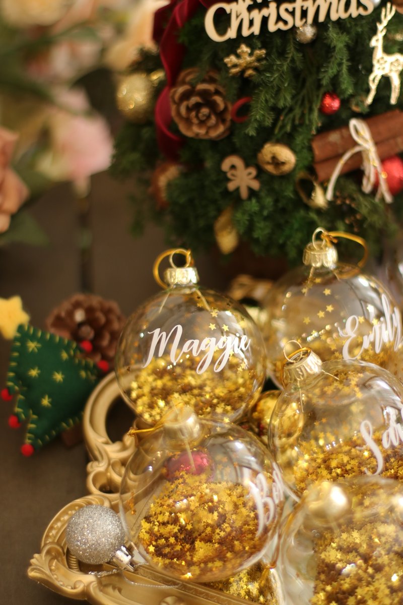 [Christmas Gift Box] Customized crystal ball with English name Christmas gift - ของวางตกแต่ง - วัสดุอื่นๆ 