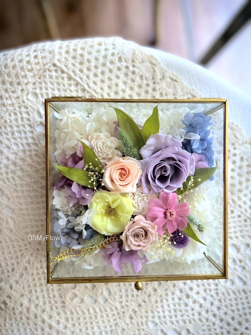 Monet Garden glass box preserved flowers - Dried Flowers & Bouquets - Plants & Flowers Multicolor