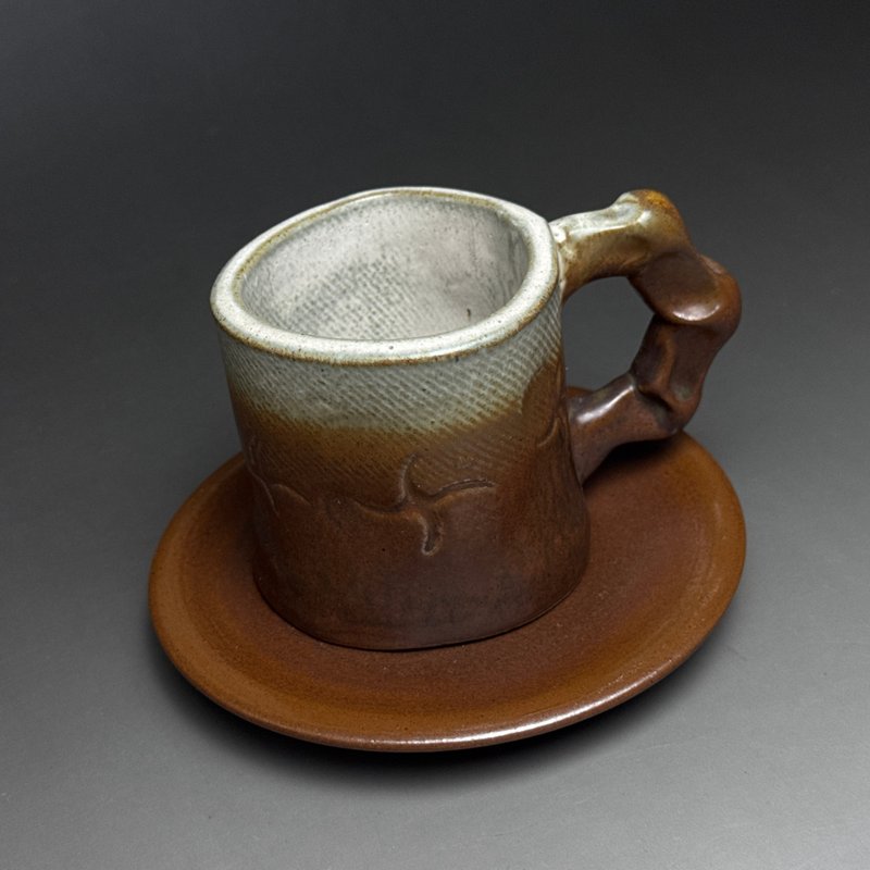 台灣【手作HandMade】侘寂の咖啡杯組伍 - 咖啡杯/馬克杯 - 陶 咖啡色