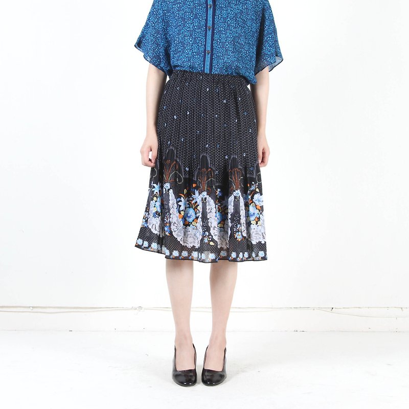 [Earth or Egg Plant]A thousand and eleventh night printing vintage dress - Skirts - Polyester 