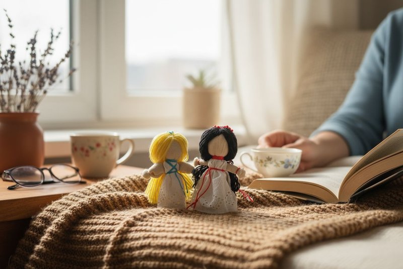 Motanka Ukrainian traditional ethnic handmade doll - 公仔/玩偶 - 棉．麻 黃色
