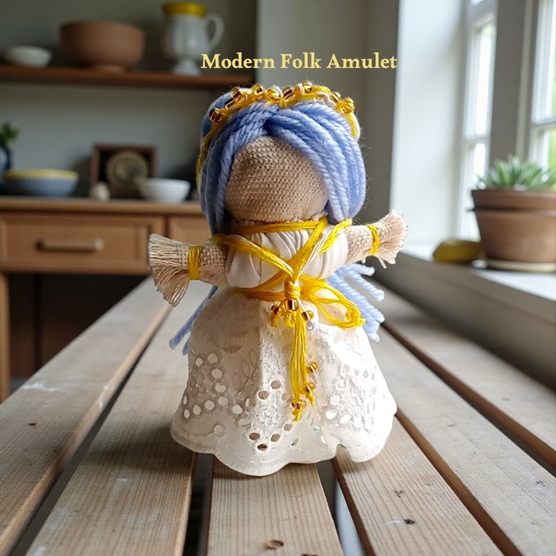 ウクライナ モタンカ人形 ハンドメイド民芸お守り人形 現代風スラブフォークドール 心を癒すインテリア - 人形・フィギュア - コットン・麻 多色