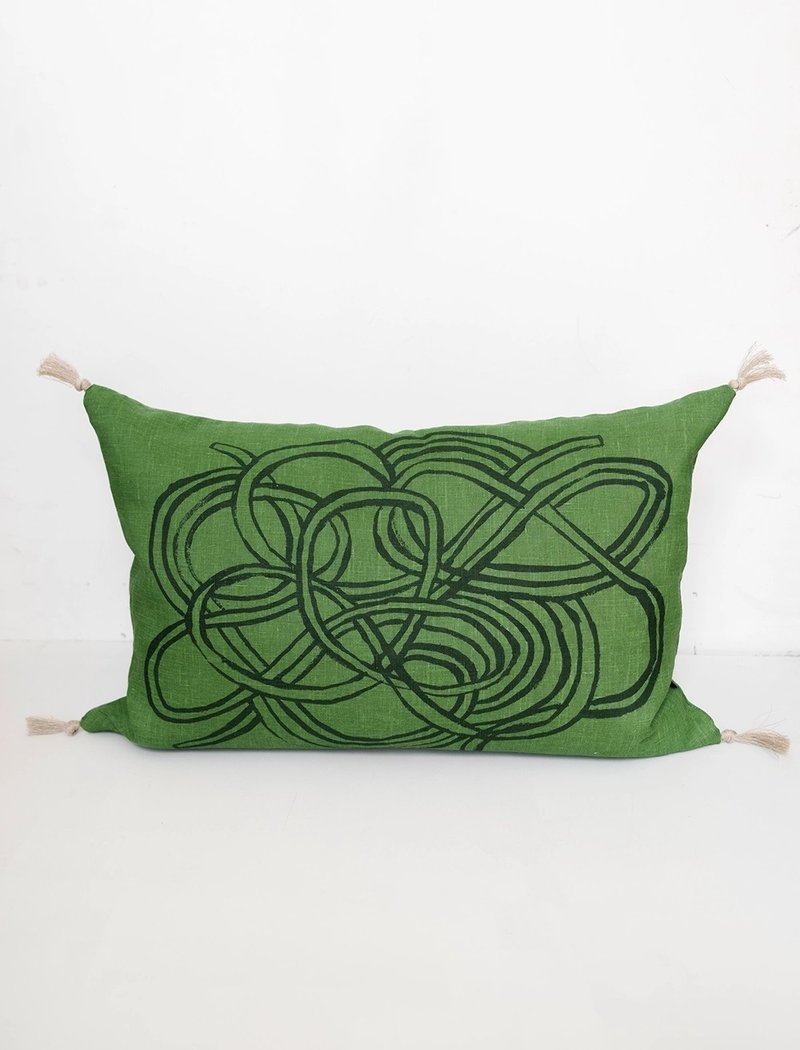 Nordic designer model-KNUTAR CUSHION COVER,GREEN (35x58cm) - Pillows & Cushions - Cotton & Hemp Green