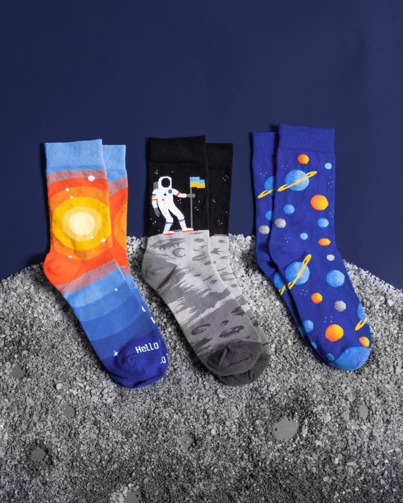 Dodo socks Space Oddity Socks | 3 pairs - Socks - Cotton & Hemp Blue