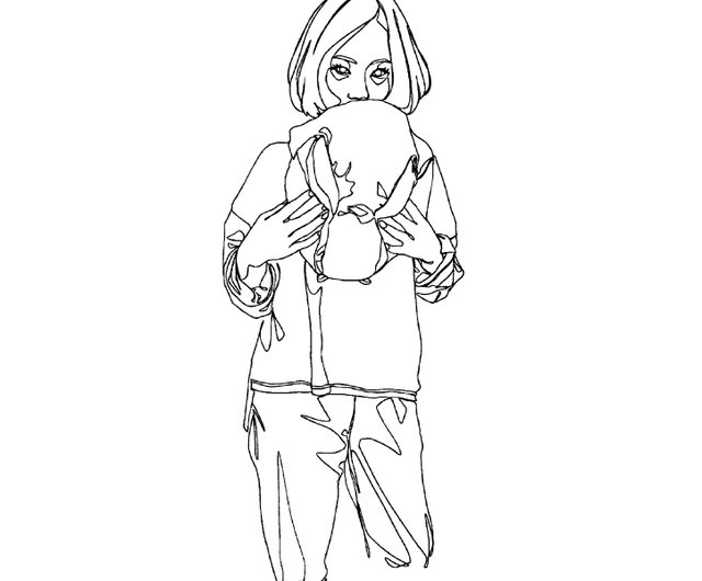 似顔絵のようなシンプルな線画カスタムペイント カスタム