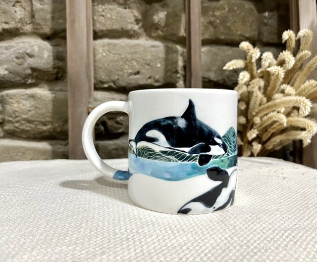 Hand Painted Ceramic Killer Whale Mug - Orca Gift