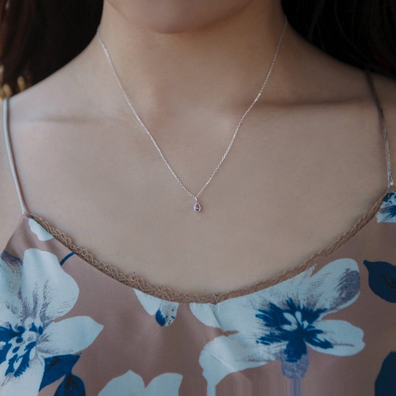 Unexpectedly-Sterling Silver Necklace/Sakura Pink - Necklaces - Sterling Silver Silver