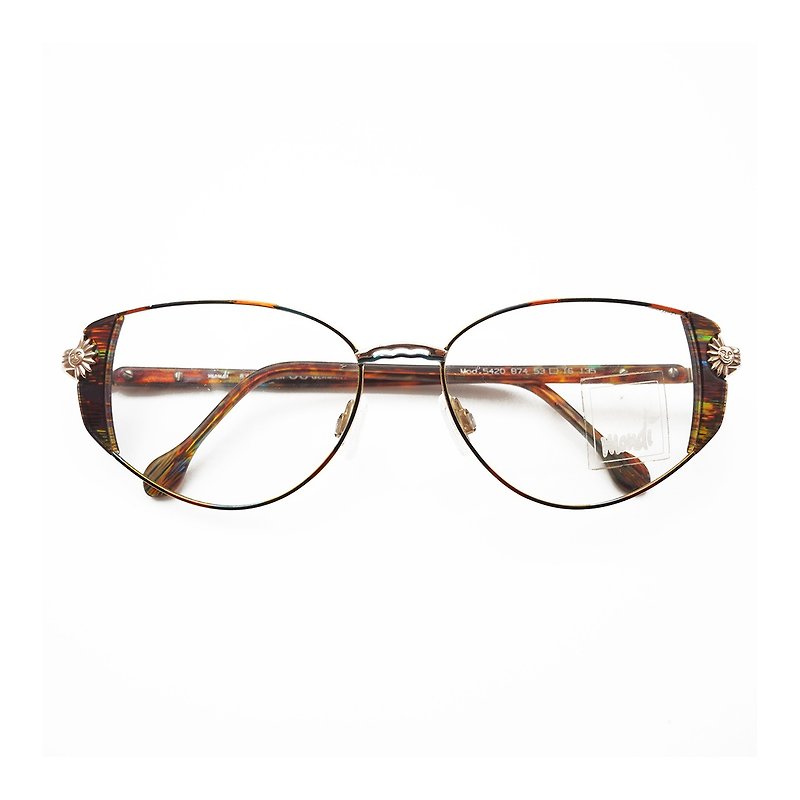 Monroe Optical Shop / Germany 80s handmade glasses frame no.A21 vintage - กรอบแว่นตา - เครื่องประดับ สีทอง