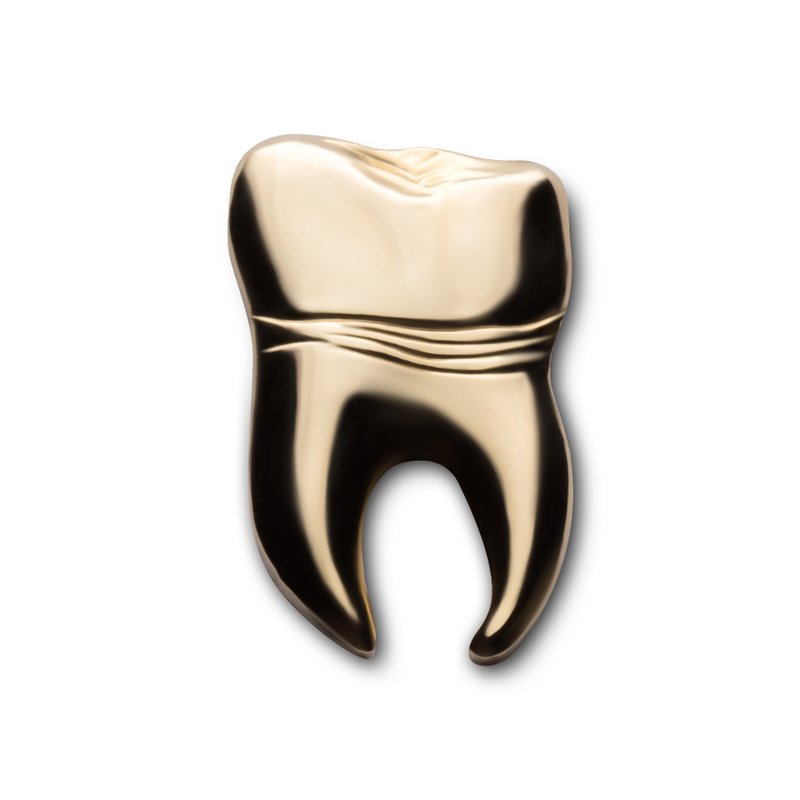 Golden Pin Tooth - 徽章/別針 - 琺瑯 金色