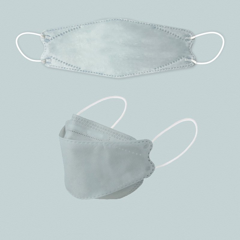 其他人造纖維 口罩/口罩收納套 灰色 - 台灣製 4D立體醫療口罩(10入) 成人 青燕灰 l THG兆鼎生醫