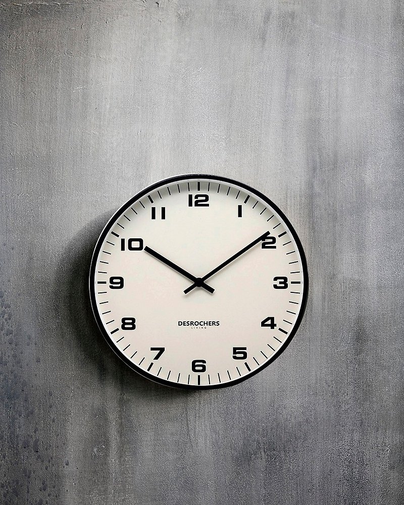 Classic - British Style Silent Wall Clock Bevel (Silent) - Clocks - Other Metals Black