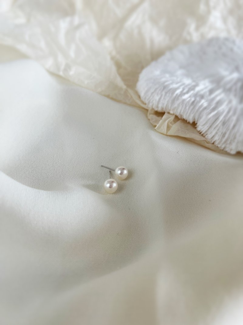 Sincere Earring- 18K Akoya Pearl Earring - ต่างหู - เครื่องประดับ สีทอง