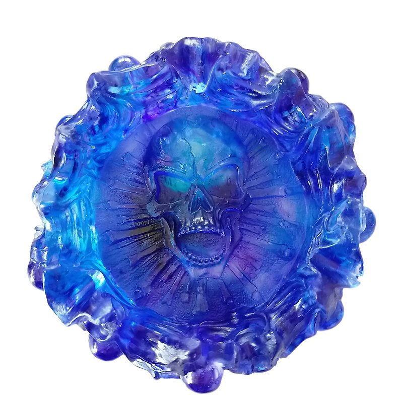 skull ashtray  Blue - Other - Resin Blue