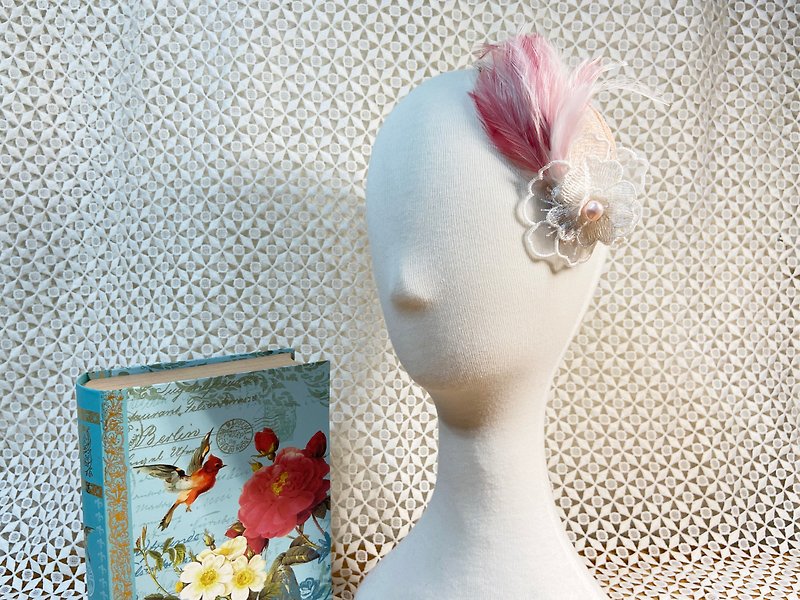 Handmade Feather Hair Accessories - Héméra Wedding Party Looks/Kids Can Wear - Hats & Caps - Cotton & Hemp Pink
