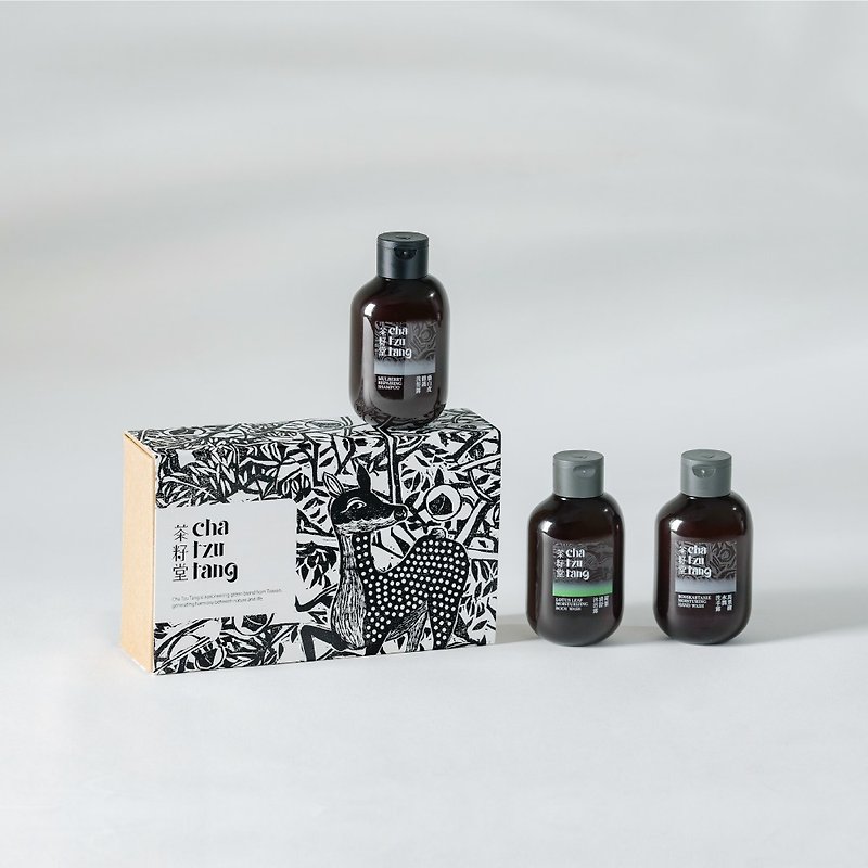 [Discount for multiple purchases] Fawn Print Portable Gift 50mLx3 | Hotel Classic Travel Set Corporate Gift - Body Wash - Plants & Flowers Green
