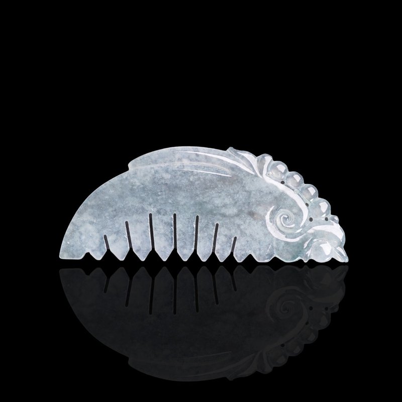 Ice Jade Phoenix Jade Comb | Natural Burmese Jade A Grade Jade | Gift - Other - Jade Transparent