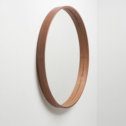 META Design The Mirror 木質圓鏡L │ 胡桃木