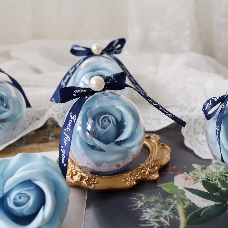 婚禮小物 企業贈品 冰藍玫瑰皂花 香皂花球 - 其他 - 其他材質 藍色