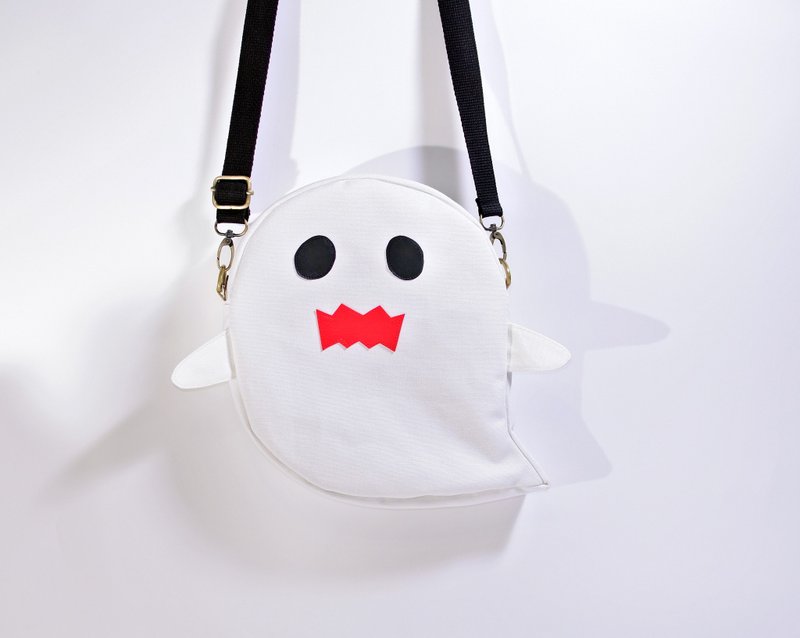 幽靈 調皮鬼 斜背包(白) Gost crossbody bag 萬聖節 造型背包 - 側背包/斜背包 - 棉．麻 