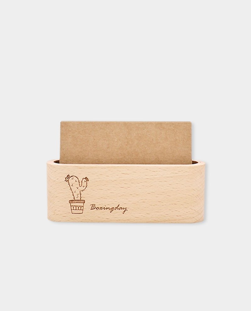 [Small Box] Wooden Groove Business Card Holder S_Beech/Gift/Corporate Gift/Opening of School Gift - แฟ้ม - ไม้ สีกากี