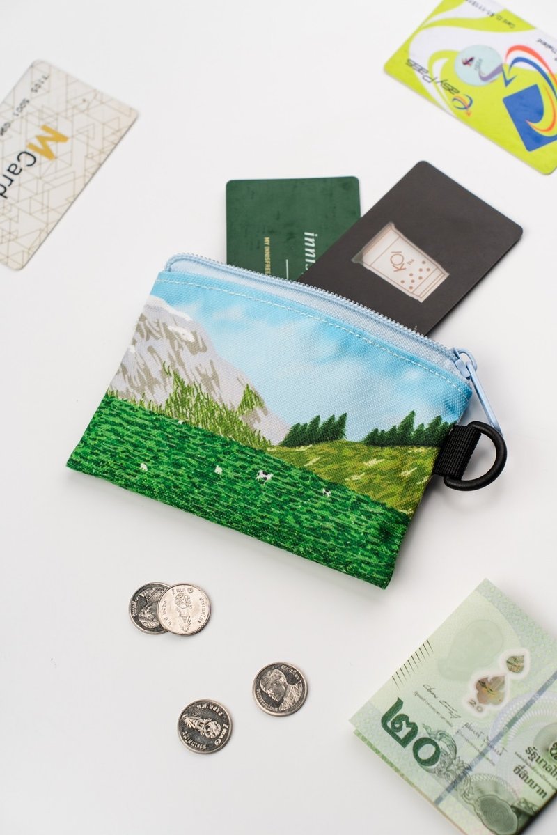 WALKING STITCH : COIN POUCH SKY-MOUNTAIN - Clutch Bags - Cotton & Hemp Blue