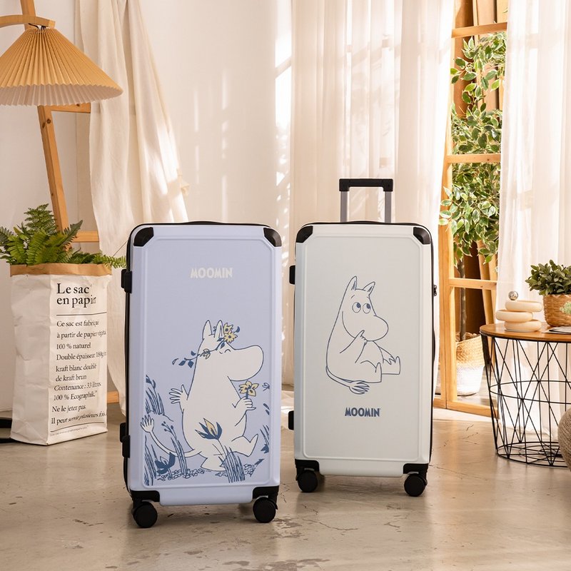 [Moomin] 28-inch fat suitcase suitcase trolley case (2-year warranty with customs lock) - กระเป๋าเดินทาง/ผ้าคลุม - พลาสติก สีน้ำเงิน