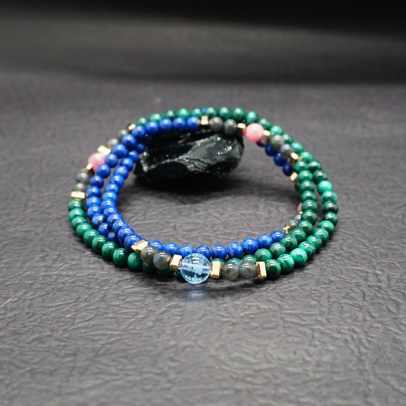 Zen | 108 Rosary Beads Stone Stone Sapphire Crystal (Medicine Mantra) - Bracelets - Crystal 