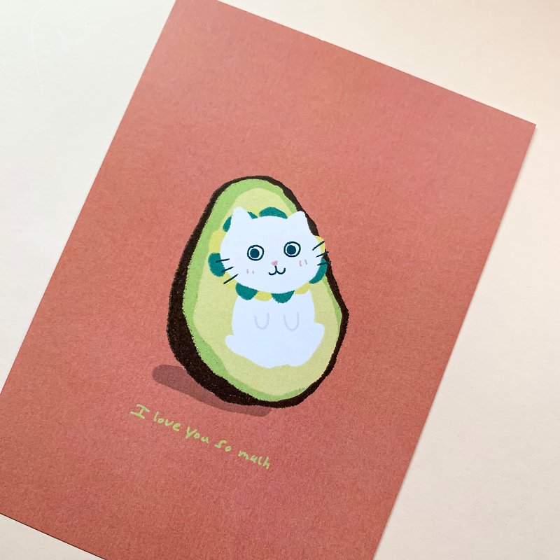Postcard | Avocado cat - การ์ด/โปสการ์ด - กระดาษ 