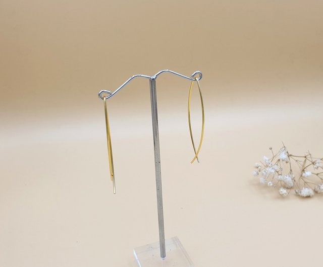 Minimal twist earring - Gold plated on silver925 - 設計館Littleme