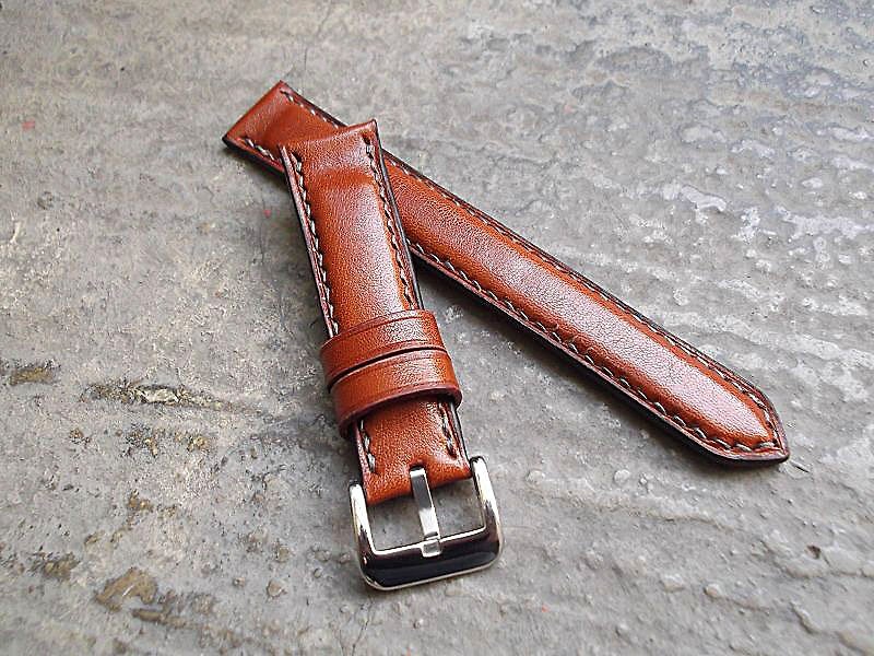 Italian Wax leather watchband handmade leather vegetable tanned leather hand-sewn leather handmade