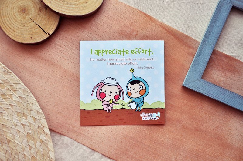 明信片 I Appreciate Effort - 卡片/明信片 - 紙 多色