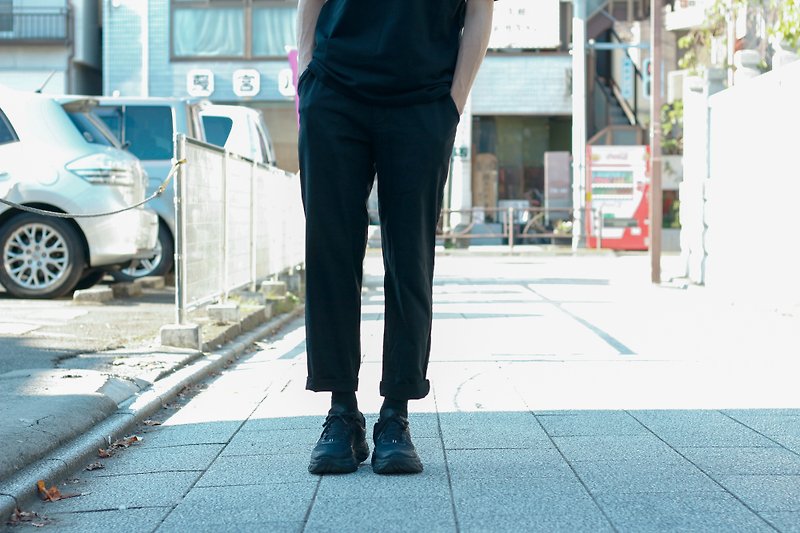 Cotton trousers, Japanese style, Japanese - Men's Pants - Cotton & Hemp Black