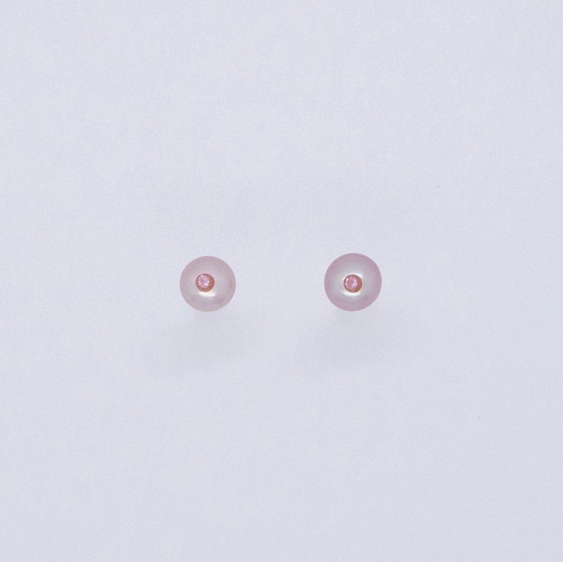 Multiverse - Classic 5mm CZ Lavender Pearl Earrings (Cherry Blossom) - Earrings & Clip-ons - Sterling Silver Silver