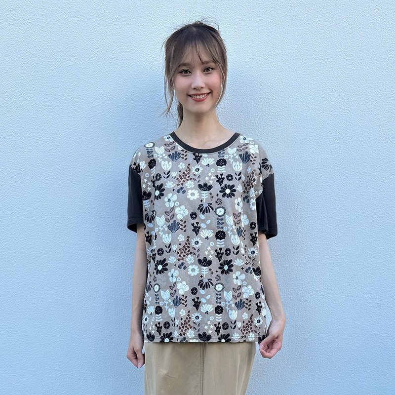 Hana Mokuba 圓領花草印花上衣 - 女上衣/長袖上衣 - 其他材質 