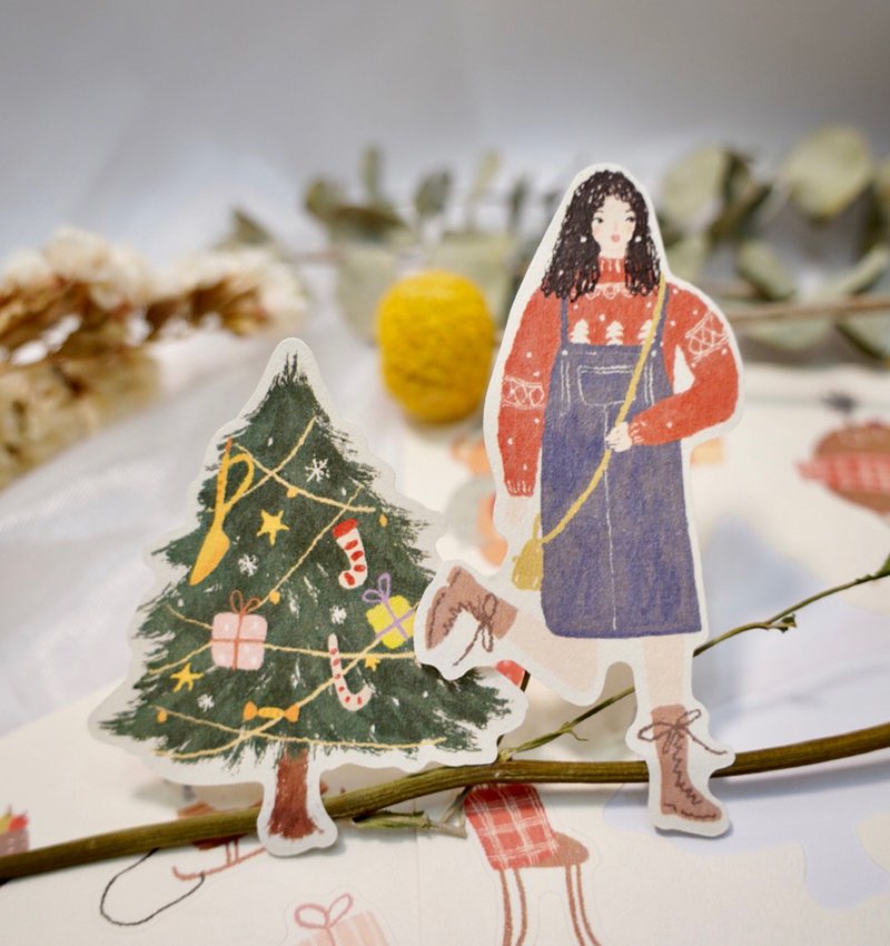 Christmas Small Objects Set A6 Cut Film Sticker - สติกเกอร์ - กระดาษ หลากหลายสี