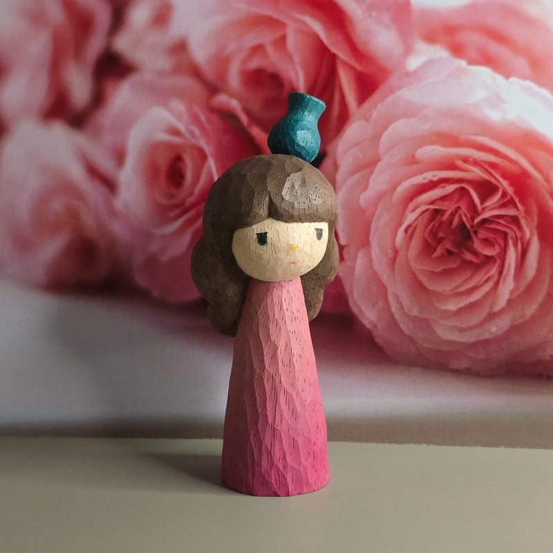 水瓶座 木雕(現貨) - 公仔/玩偶 - 木頭 多色